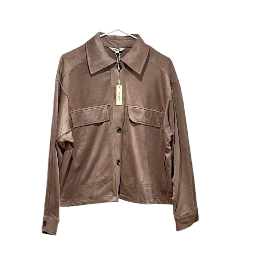 NWT Max Studio Faux Suede Bomber Jacket - Women's Large - Luxury